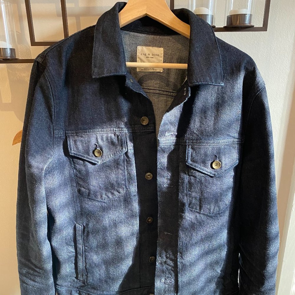 Mens rag & bone Denim Jacket (Medium in Indigo Blue)